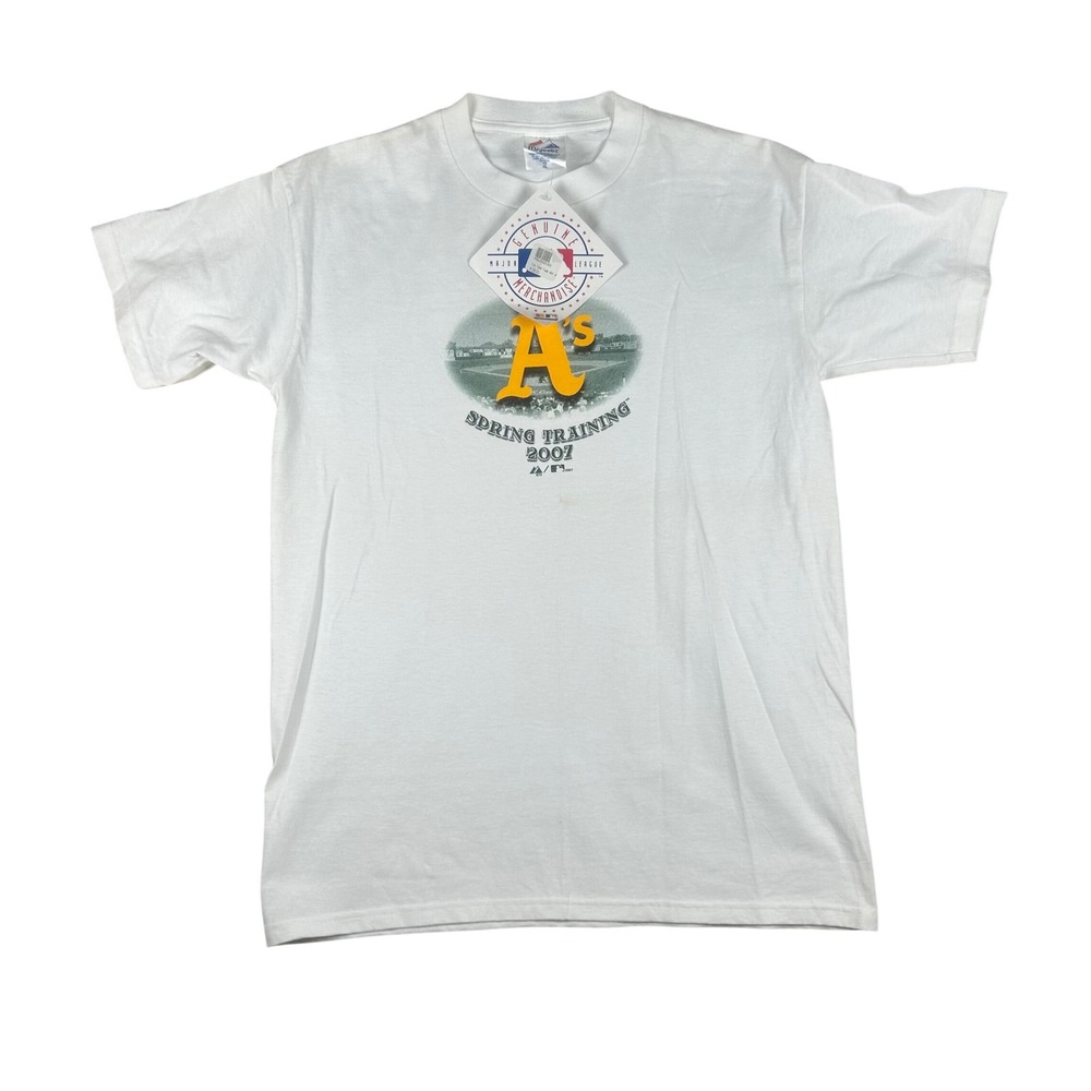 Majestic Oakland Athletics Spring Training 2007 T-Shirt Mens XL White MLB NWT